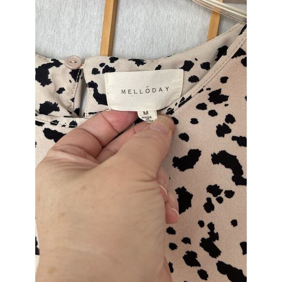 Melloday Pullover Blouse Elastic Cuff Poet Sleeves size Medium Workwear - Picture 4 of 5